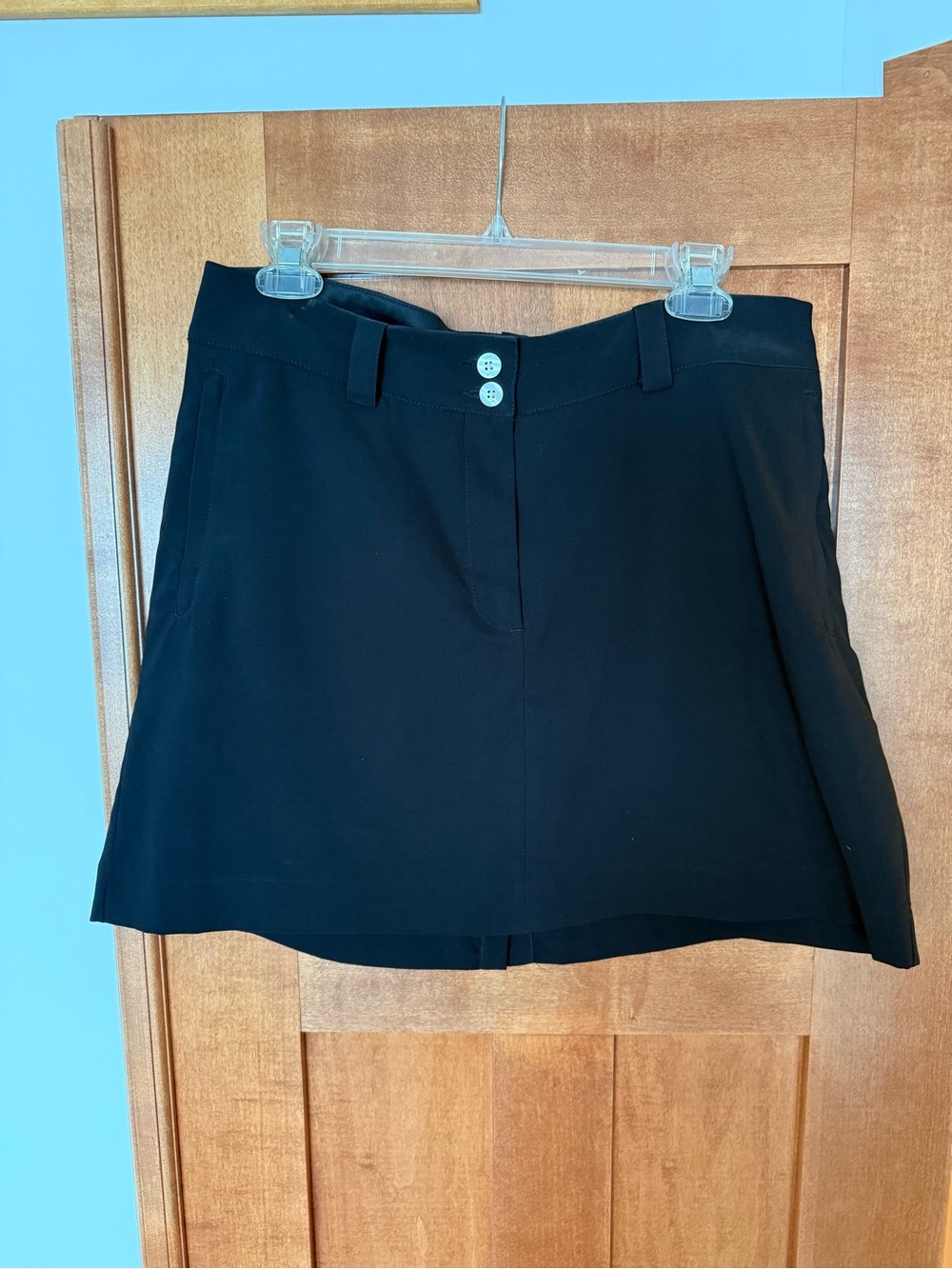 Nike Black Mini Skort with Double-Button Waist